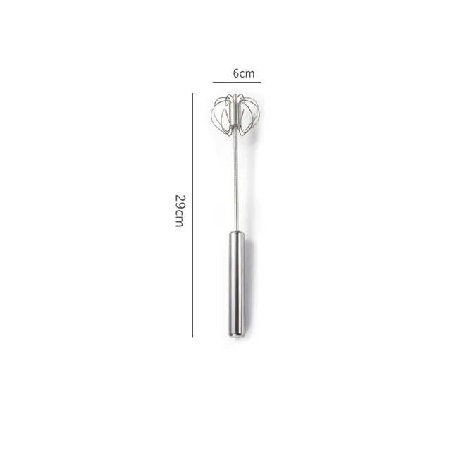 Semi-automatic Egg Beater 304 Stainless Steel Egg Whisk Manual Hand Mixer Self Turning Egg Stirrer Kitchen Accessories Egg Tools