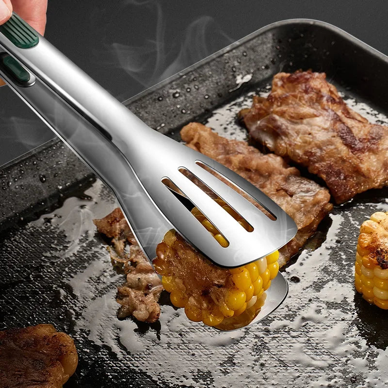 1pcs Non Slip Stainless Steel Food Clamp Barbecue Grill Buffet Clip Meat Salad Bread Clip Cooking Tools Kitchen Accessories
