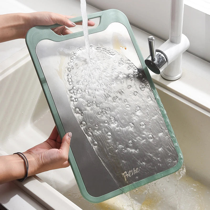 Double-Sided Cutting Board – Stainless Steel & Plastic