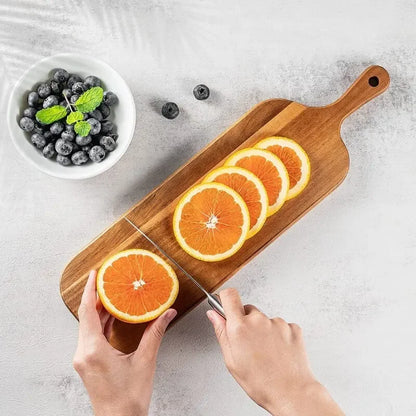 Wooden Cutting & Serving Board with Handle – Charcuterie & Cheese Platter