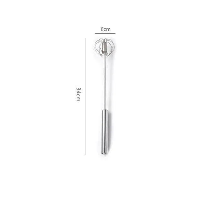 Semi-automatic Egg Beater 304 Stainless Steel Egg Whisk Manual Hand Mixer Self Turning Egg Stirrer Kitchen Accessories Egg Tools