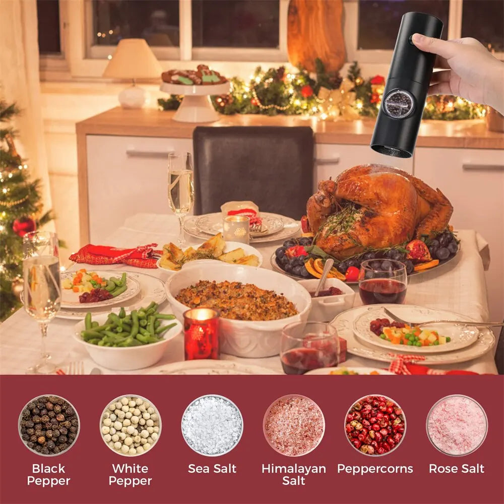 Electric Salt & Pepper Grinder – Battery Powered with Adjustable Coarseness