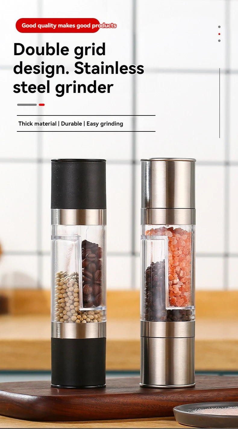 2-in-1 Salt & Pepper Grinder – Manual Stainless Steel Mill