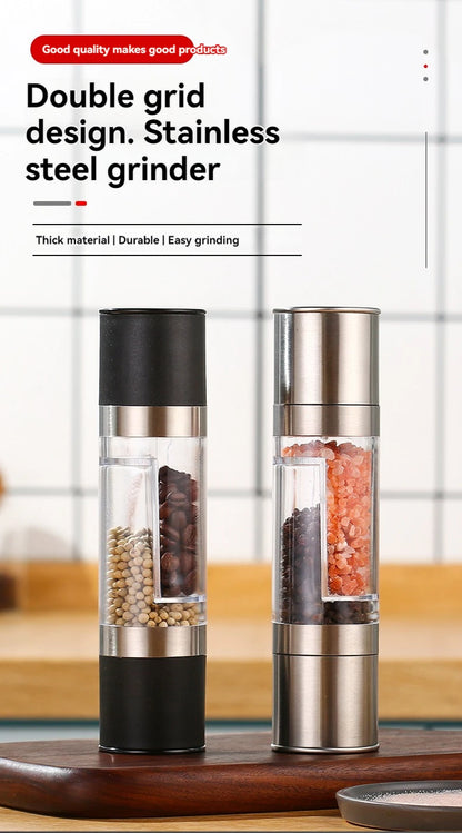 2-in-1 Salt & Pepper Grinder – Manual Stainless Steel Mill
